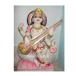 Marble Goddess Sculpture of Saraswati Maa - Product Image 1