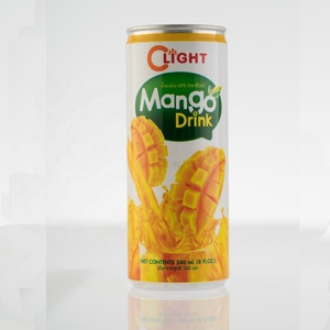 Fruit Drink Juice Mango with Pulp Canned 240ml C-Light brand. Food and beverage , Made in Thailand , product of Thailand