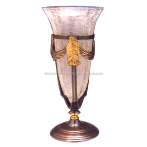 Porte-bougie en verre artisanal écologique avec support décoratif recouvert pour la décoration de Noël à la maison - Product Image 1