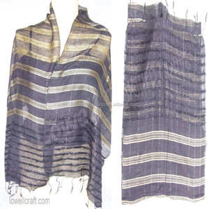 Comprar bufandas de seda pura patrón de rayas finas a precios al por mayor del fabricante de la India - Product Image 3