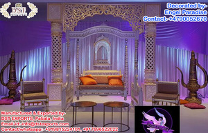 Punjabi Theme <b>Mehndi</b> Stage Setup with Statues, Mehandi Stage <b>Decoration</b>, Muslim Sangeet Stage Decor - Product Image 3
