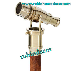 Bastón para caminar, bastón para telescopio, plegable, latón, cobre, madera, espía oculto - Product Image 4