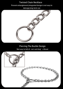 Kingtale Customized Solid <strong>Dog</strong> Leads Collars 201A Choke Chain Collar for Training <strong>Silver</strong> with Pet ID <strong>Tag</strong> for Walking - Product Image 5