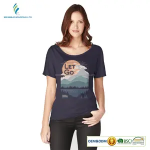Women t shirt customized print Bangladeshi supplier 100% cotton t-shirt polo shirt