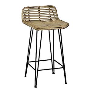 Tabouret de bar en rotin naturel, pieds en acier, livraison gratuite - Product Image 4
