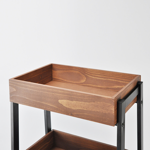 Estante de almacenamiento de baño de madera maciza y metal elegante ecológico en forma de A con revestimiento negro mate de 3 niveles con bandeja para hoteles y apartamentos - Product Image 4