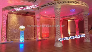 ชุด Mandap คริสตัลไฟเบอร์หกเสาสำหรับงานแต่งงาน,ชุด Mandap คริสตัลไฟเบอร์แกะสลักแบบใหม่ - Product Image 4