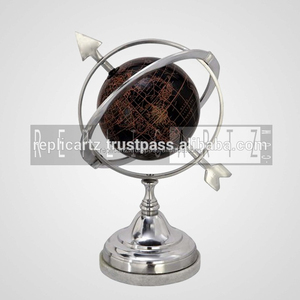 Sphère armillaire en métal, aluminium et laiton avec globe, design antique nautique maritime, Replicartz BA-SD-12 - Product Image 1