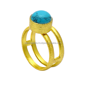 Véritable pierre précieuse turquoise 925 bague en argent sterling fournisseur bijoux faits à la main bague à la mode pour anniversaire de mariage pour les femmes - Product Image 1