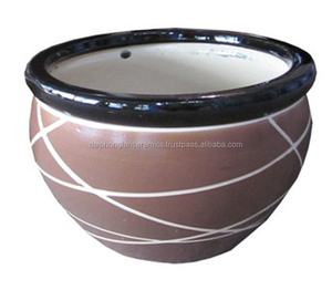 Macetas y jardineras de cerámica esmaltada en colores más vendidos / macetas de arcilla blanca para uso en suelo, decoración de jardín - Product Image 2