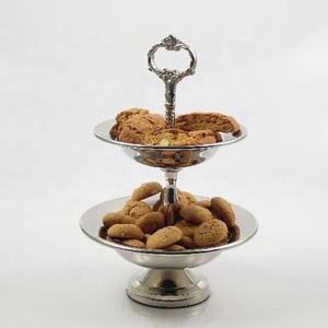 แท่นวางเค้กอลูมิเนียม2ชั้นชุบนิกเกิลทองอุปกรณ์ตกแต่งเค้กถ้วย - Product Image 1