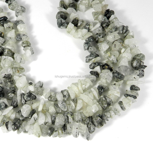 ลูกปัดพลอยดิบสีเขียวขนาด36นิ้วลูกปัดหิน302.90 CTS - Product Image 2