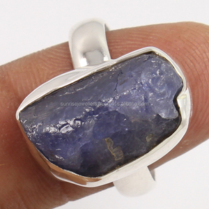 แหวนพลอย tanzanite หยาบธรรมชาติตัดทางศาสนาที่น่ารักแฟนซี925เงินสเตอริงเครื่องประดับเงินออนไลน์ - Product Image 2