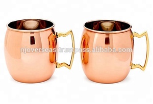 NJO 100% Copper Moscow Mule <b>Mug</b> Set for Certified Sustainable Metal Bar Drinkware Accessories Colorful Box Featuring Brass - Product Image 3