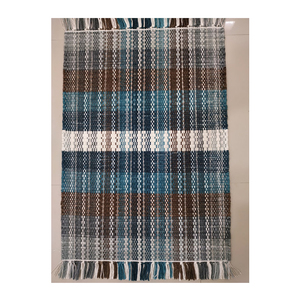 Tapis de sol Dhurry en coton personnalisés, design moderne, tissés à la main, antidérapants, adaptés aux animaux domestiques, ensembles pour salon, usage domestique hivernal, 100 % pure laine - Product Image 1