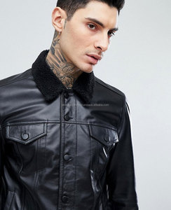 Veste de moto en cuir de mouton noir de haute qualité en gros personnalisée pour hommes Col montant respirant Écologique - Product Image 3