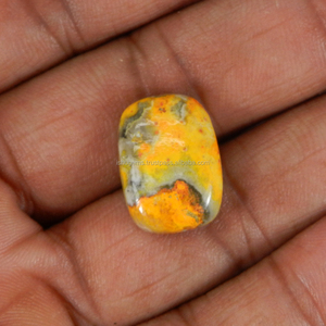 เบาะรองนั่งผ่อนคลายพลอยธรรมชาติ18X13มม. แจสเปอร์ผึ้งบัมเบิลบเบิลบี11.80cts หินหลวมสีทอง18K - Product Image 2