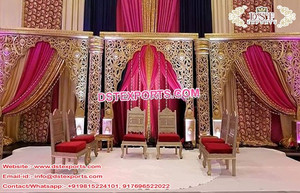 Majestic Mughal boda escenario Srilankan boda templo Panel etapa tradicional Tamil boda etapa de decoración - Product Image 6
