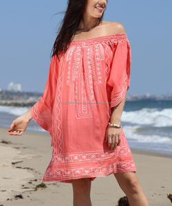 ชุดว่ายน้ำฤดูร้อน,ชุดเดรสสั้นเปิดไหล่เซ็กซี่ปักลายชุดคลุมสำหรับฤดูร้อน - Product Image 5