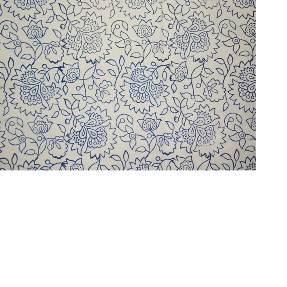 cotton block printed fabric ideal for use in home furnishings and home textiles available in custom made patterns