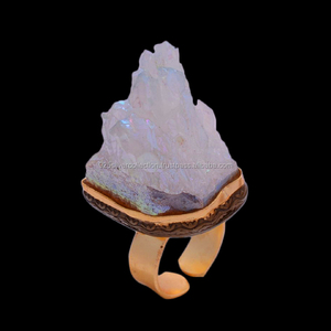 แหวนหมั้นทองเหลืองชุบทองสำหรับผู้หญิงสินค้ามาใหม่ฟรีไซส์เครื่องประดับแฟชั่นอัญมณีดรูซี่สีขาวรวมทั้งโลหะสำหรับเด็ก - Product Image 2