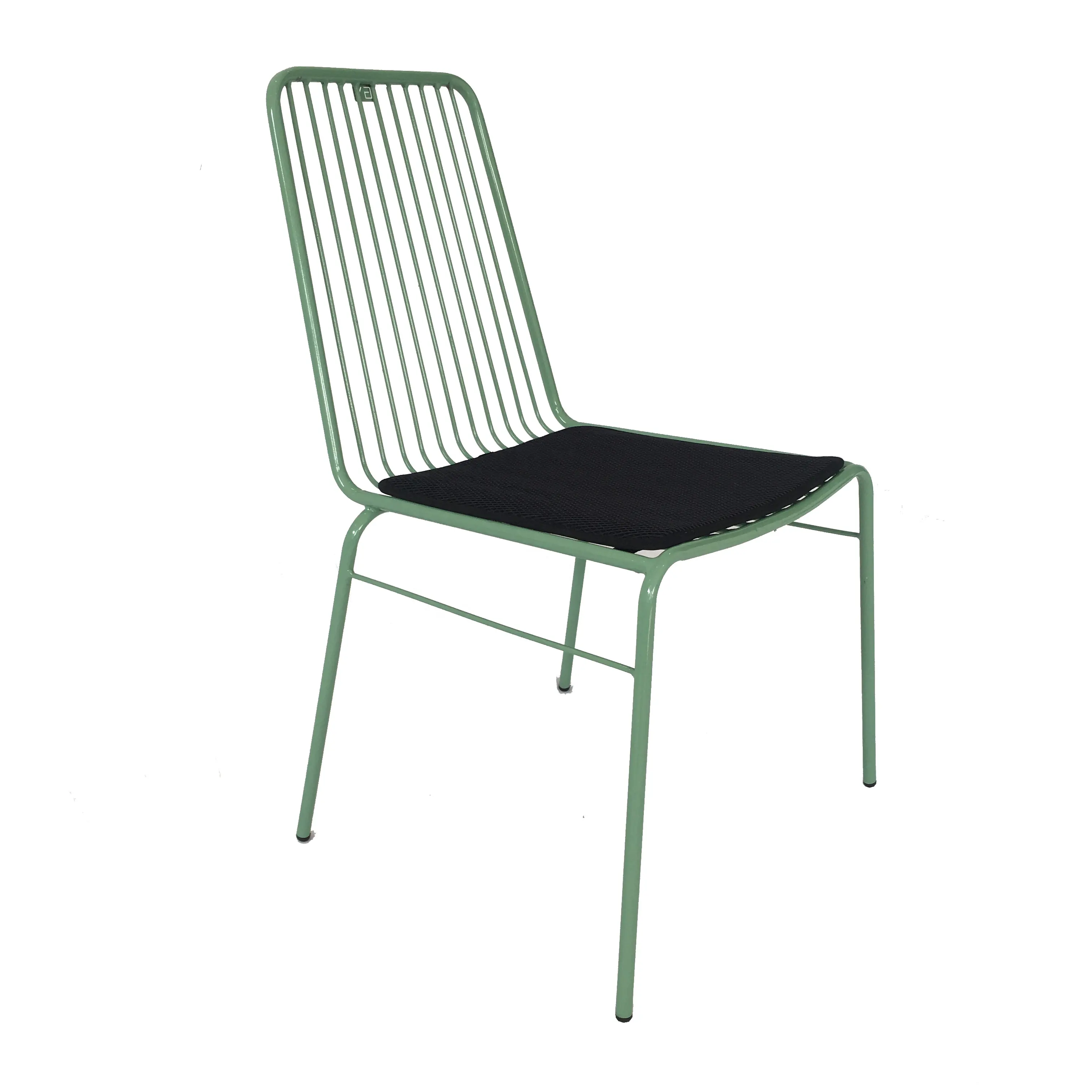 Basit tasarım mutfak mobilyası metal çelik çerçeve renk toz kaplı yemek sandalye