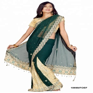 Sari de Seda de Diseño Tradicional Indio, ÚLTIMO DISEÑO - Product Image 1