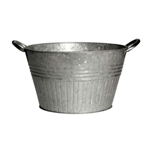 Macetas Metálicas para Exteriores, Galvanizadas, Redondas, con Asas, con Soporte - Product Image 1