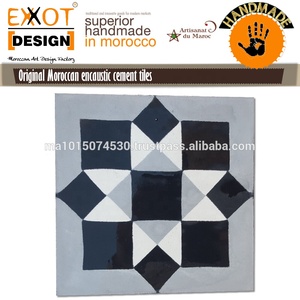 Carreaux de ciment à l'encaustique marocains faits à la main Texture solide Design méditerranéen pour usage intérieur d'hôtel 200x200mm - Product Image 5