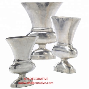 Vase en aluminium poli pour table de mariage et centre de table Vase à fleurs pour jardin extérieur Vases décoratifs pour jardinières et pots - Product Image 1