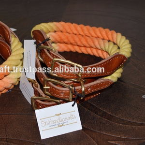 LEATHER ROPE OMBRE ROPE CAT & DOG COLLAR - Product Image 1