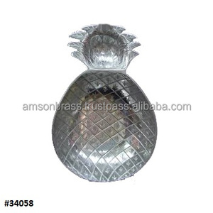 Bandeja decorativa moderna en forma de piña Bandeja decorativa de metal Hecho a mano Plato de piña de metal plateado de alta calidad - Product Image 5