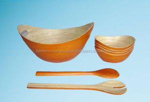 Bol à salade en bambou écologique, 1 pièce, avec laque - Product Image 2