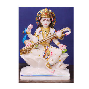 Estatua de mármol de la diosa India Saraswati Maa - Product Image 1