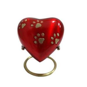 Urne coeur fleurs bleues riches avec support métal laiton/aluminium souvenir de crémation pour cendres funéraires commémoratives adultes - Product Image 6