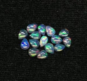 3x4mm opale éthiopienne de feu naturel Cabochon de poire en vrac pierre précieuse prix de gros AAA naturel de qualité supérieure pierre précieuse de bonne couleur