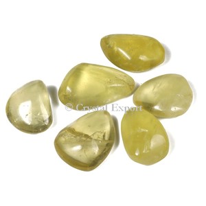 Pierres semi-précieuses Quartz citron pierres dégringolées de cristal exportation guérison décoration de la maison pierre - Product Image 1
