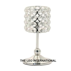 Porte-bougie en cristal de diamant luxueux, décoration de bougie de Noël, décoration de dîner, ornements en acier inoxydable, porte-bougie en métal - Product Image 1