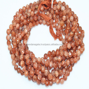 Cuentas sueltas redondas de piedras preciosas de piedra solar Natural de alta calidad para hacer joyas, pulsera, collar, hebra de 15,5 ", venta al por mayor - Product Image 1