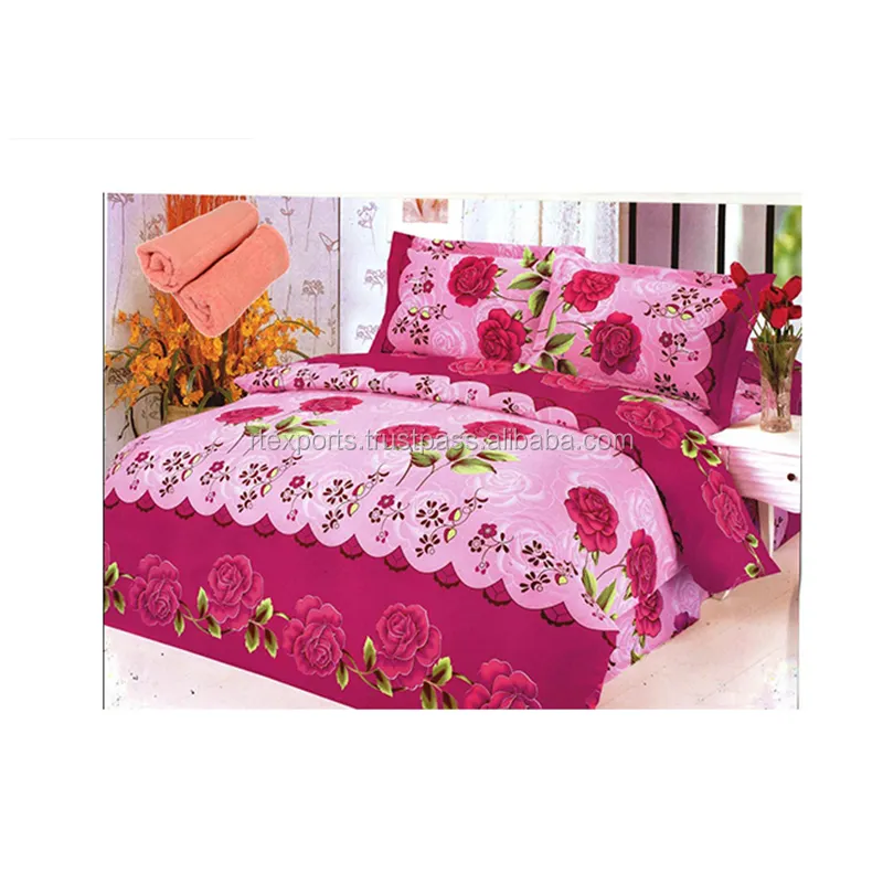 Conjunto De Cama De Algodão Venda Quente Fornecedor Indiano Nova Chegada Design Personalizado Conjunto De Cama De Material De Algodão a Preço De Atacado