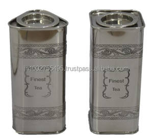 Classic Square <b>Tin</b> Handmade Eco-Friendly Rose Gold Metal Canister <b>Set</b> IHA Brand for Sugar Box <b>Tea</b> Food Loose Powder - Product Image 3