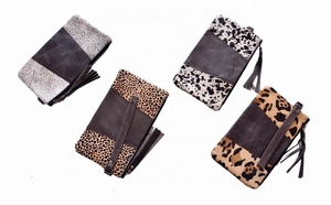 กระเป๋าคลัทช์กุลสตรีหนังแท้พิมพ์ลายสัตว์ทำด้วยมือสไตล์ตะวันตกพร้อมซิปปิดกันขโมย - Product Image 5
