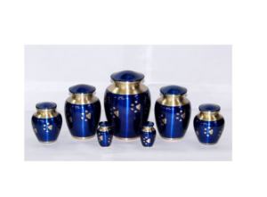 Urnas de Cremación de Metal Biodegradables Azules de Diseño para Adultos y Mascotas, Urna Funeraria de Latón Mate con Impresión Colorida, Estilo Americano - Product Image 5