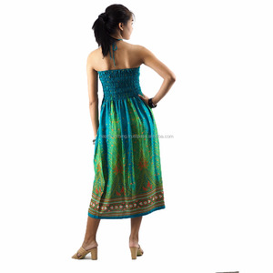 NAPAT ชุดเดรสชีฟองสำหรับผู้หญิง,เดรสโบฮีเมียนพิมพ์ลายดอกไม้สไตล์แฟชั่นฤดูร้อน - Product Image 4