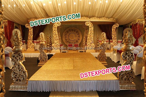 Mandaps jumeaux en bois pour mariage, artisanat, mandap en bois, cérémonie indienne gujaratienne, mandap en bois pour mariage, décoration d'événements en Australie - Product Image 6