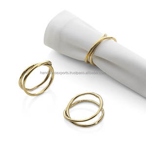 Anillo de servilleta de oro al por mayor restaurante Hotel Villa plata oro colorido personalizado según el cliente hecho India moderno - Product Image 1