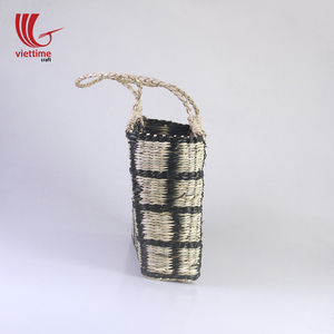 Bolso de paja tejido para algas marinas, bolsa de mano vintage, de paja natural - Product Image 3