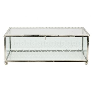 Boîte en verre biseauté pour décorations de mariage de bureau à domicile Boîtes à bijoux élégantes en laiton et cristal - Product Image 6