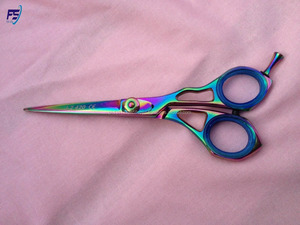 Ciseaux à revêtement multicolore en acier inoxydable, ciseaux japonais pour Salon de coiffure et barbier, étiquette privée, de haute qualité - Product Image 3