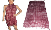Pareo de Playa de Una Pieza, Talla Grande, Poliéster y Chifón, Transpirable, Tie-Dye, con Estampado Personalizado, Venta al Por Mayor